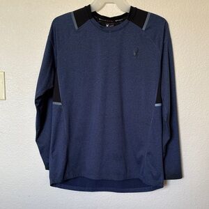 Spyder Men's Dark Heather Blue Long Sleeve sweatshirt/ Tee Sz M/L